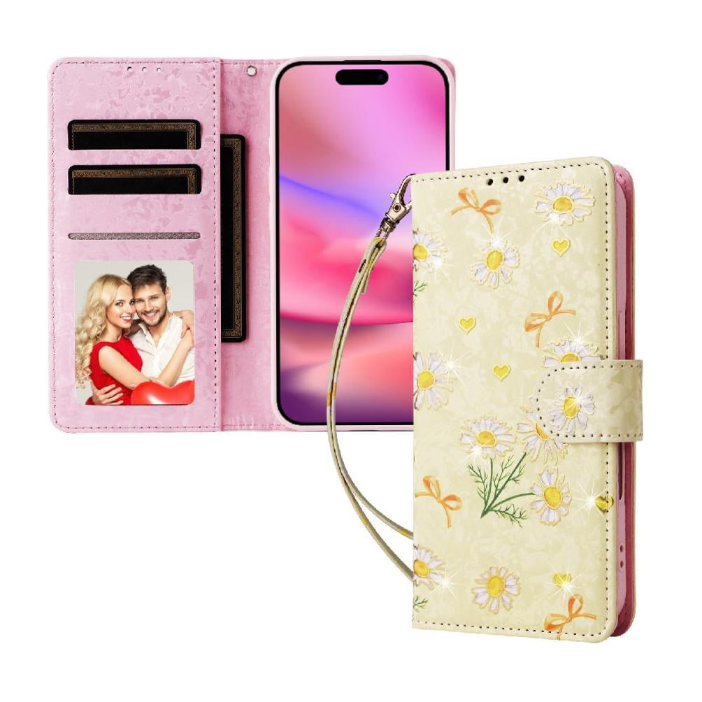 Foxdock Funda Tipo Cartera Floral Para Iphone 12 Mini ,funda Con Tapa De Cuero Pu, Protección Antigolpes Con Ranuras Para Tarjetas Y Soporte