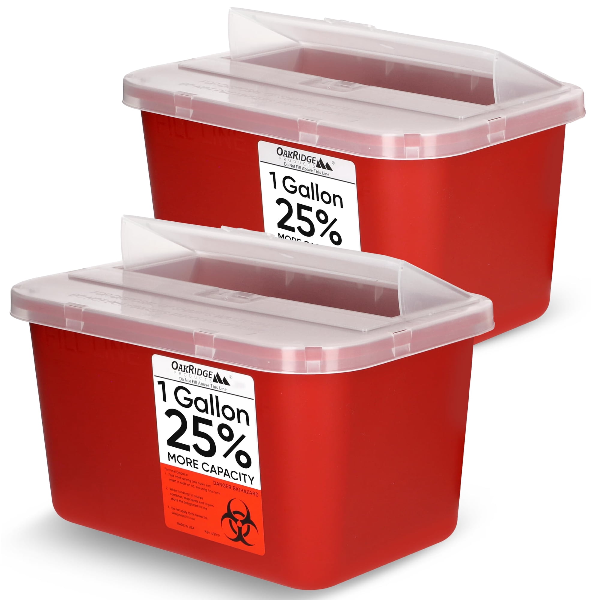 Contenedor Para Objetos Punzantes Oakridge Products, 1 Galón (paquete De 2)