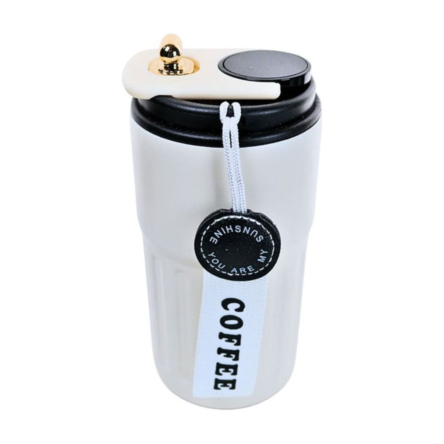 Soleio - Vaso Térmico De Acero Inoxidable Termómetro 460 Ml Negro