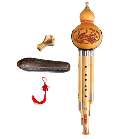Flauta De Cucurbitáceas De Calabaza De Viento De Madera Hulusi De Bambú Para Ejercicio De Aprendizaje Musical Regalo B Llave Plana