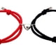 thumbnail image 2 of Par pulseras unisex para parejas rojo y negro con dije corazón imantado, 2 of 6
