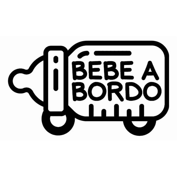 Sticker Bebé A Bordo Mamadera Con Ruedas Auto Camioneta
