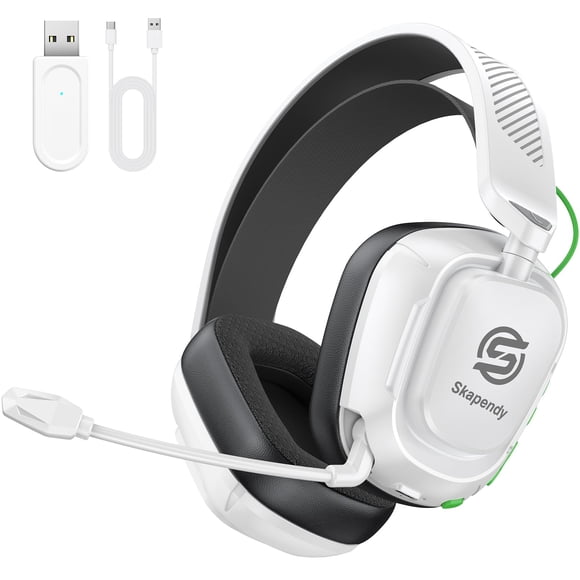 Auriculares Gaming Inalámbricos SKAPENDY 2.4GHz con Micrófono Bluetooth