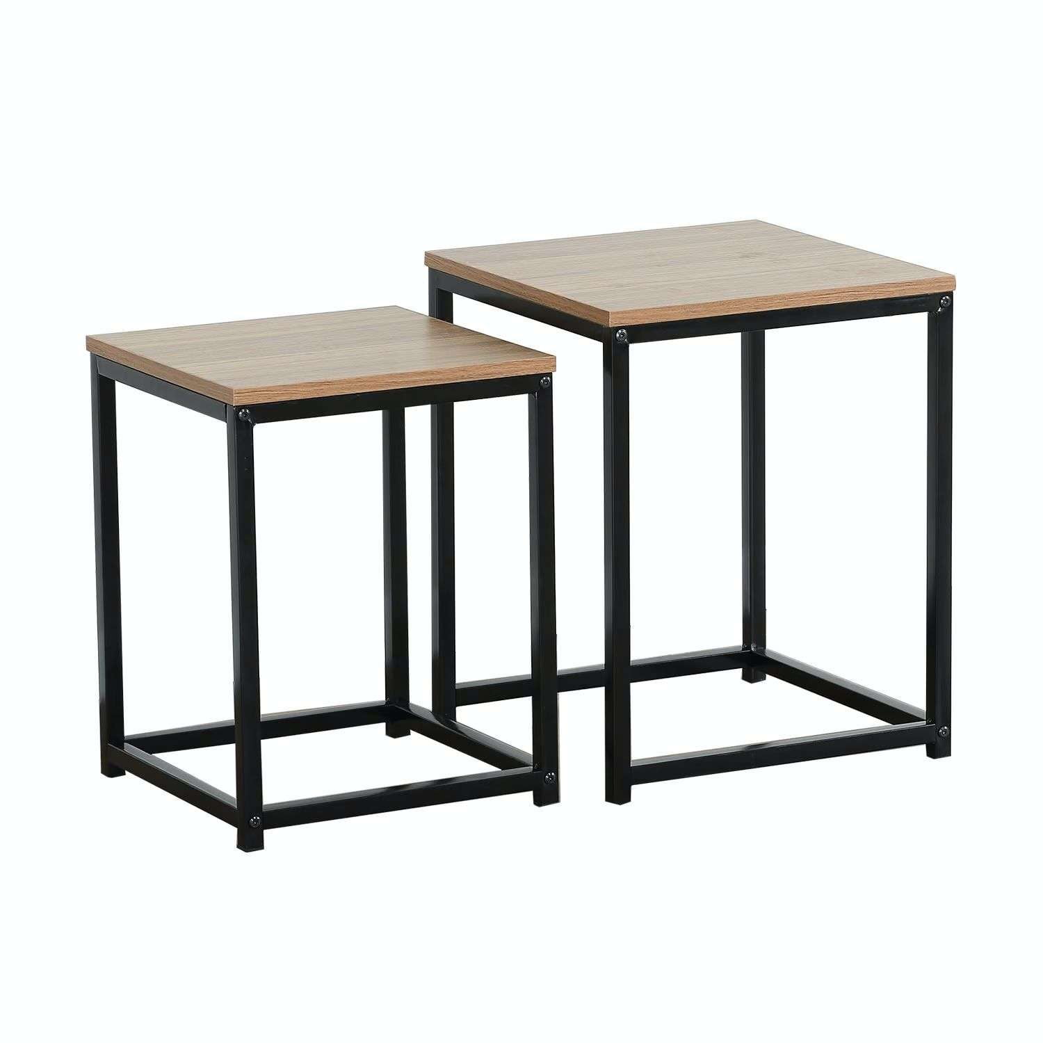 Oem - Set 2 Mesas Laterales Centro Industrial Elegante Minimalista