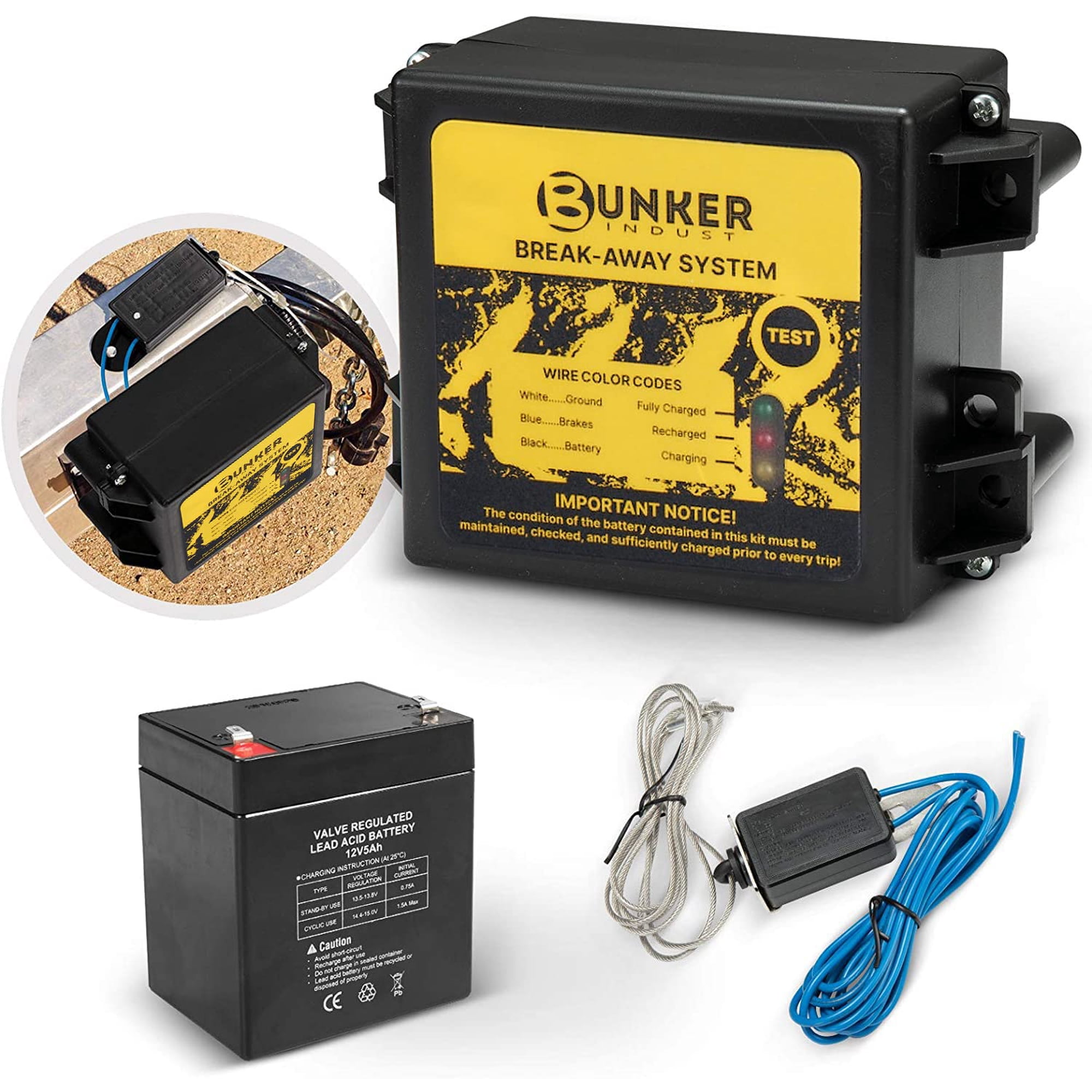 Kit De Frenos De Remolque Bunker Indust Con Cargador De 12 V