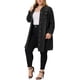 thumbnail image 4 of GRACIA Y GRANDEZA Chaqueta de Mezclilla Maxi de Manga Larga para Mujer Talla Grande Abrigo Largo de Jean Desgastado con Bolsillos en el Pecho 1X Negro, 4 of 8