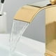 thumbnail image 3 of Grifo de baño moderno con diseño de cascada, grifo para lavabo dorado, diseño de cuerpo de metal duradero superior, agua caliente y fría ajustable, 3 of 5