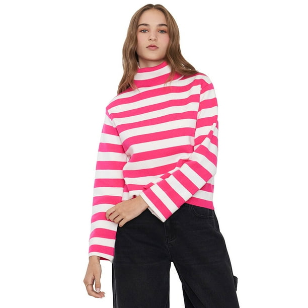 Sweater Mujer Cuello Tortuga Fucsia Corona