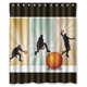 thumbnail image 1 of Cortina de ducha de baloncesto con ganchos (60 x 72 pulgadas), 1 of 3