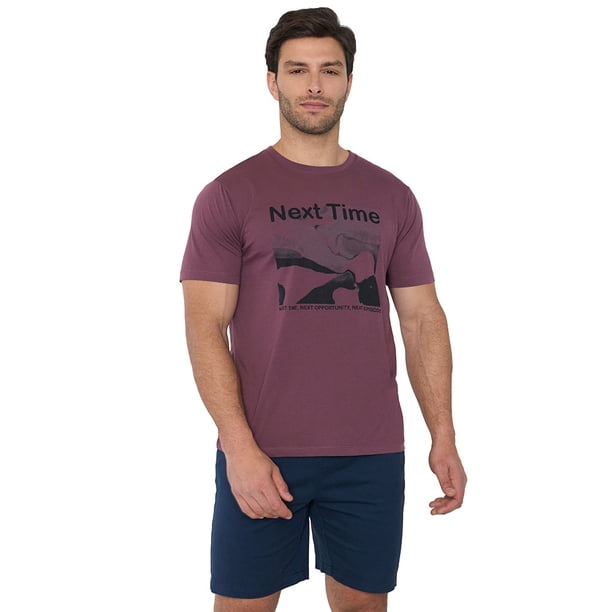 Polera Hombre Focal Print Color Burdeo Corona