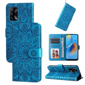 Funda Tipo Cartera Foxdock Para Oppo A95 4G , Diseño Girasol En Relieve, Cuero Pu, Cierre Magnético, Soporte Y Tarjetero