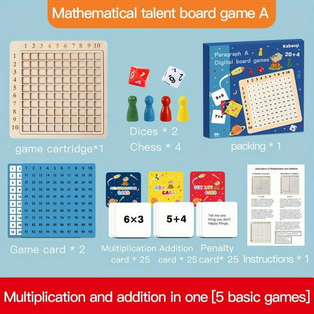Wooden Hundred Board Addition Subtraction Multiplication Division Method Board Children's Puzzle Early Education Fun Tabletop Interactive Games Toys
