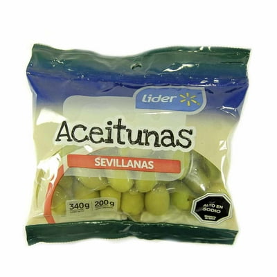 Aceitunas Sevillanas Drenado 200 G - Neto 340 G Lider