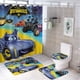 thumbnail image 1 of Batwheels theme 4 piece Shower Curtain Set With Rugs Waterproof Bathroom Decor Set Includes Bath Mat U shaped Rug Toilet Lid Cover And Curtain With Hooks, 1 of 6