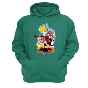 Genérico - Polerón Canguro Dibujos Animados Lt Verde Aguamarina Talla L Unisex