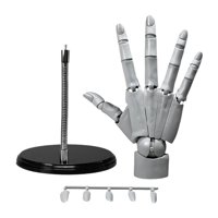 Magideal - Modelo De Mano Flexible, Articulaciones Movibles, Soporte De Anillo Para Dedos Flexibles, Decoración Del Hogar, Maniquí Para Artistas, Mano De Maniquí Gris