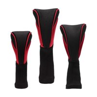 Ioensy - Fundas Para Cabezas De Golf, Duraderas Y Transpirables, De Madera, Color Negro Y Rojo, 3 Uds.