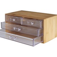 Urban Products - Organizador De Bambú Con Cajones De Plástico