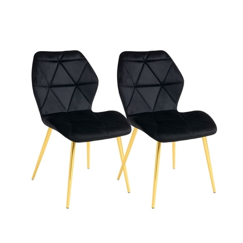 Habita2 Chile - Pack 2 Sillas Para Comedor Acolchada Aviador Gold Negro