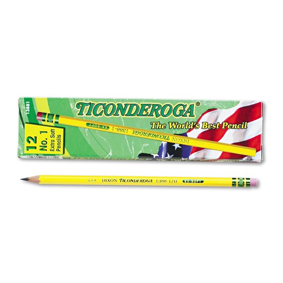 Lápices Ticonderoga 13881 B #1 Amarillos (Docena)