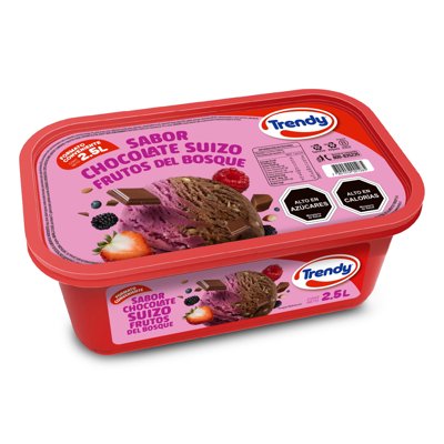 Helado De Leche Sabores Chocolate Suizo Y Frutos Del Bosque Cassata 2,5 L Trendy
