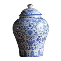 Bothyi - Tarro De Jengibre De Cerámica Chino, Almacenamiento De Té Pintado A Mano Esmaltado, Multiusos