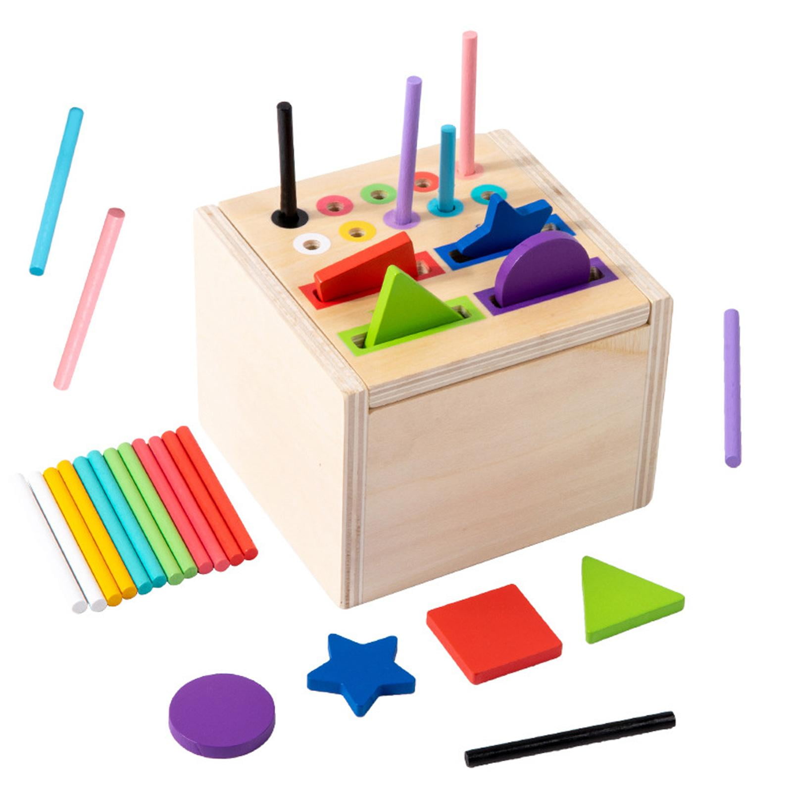 Bothyi - Cubo De Madera Para Clasificar Formas, Cubo De Actividades Para Niños Y Niñas De 3 Años En Adelante, Regalo