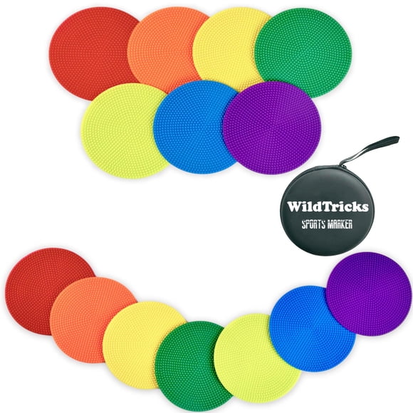 Marcadores de posición para fútbol WildTracks, 14 piezas, 10 cm, antideslizantes