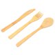 thumbnail image 1 of M Buder Juego de Vajilla de 3 Piezas Estilo Japonés Bamboo Reutilizable Cubertería de Madera Utensilio de Cocina Cuchara Tenedor Cuchillo, 1 of 9