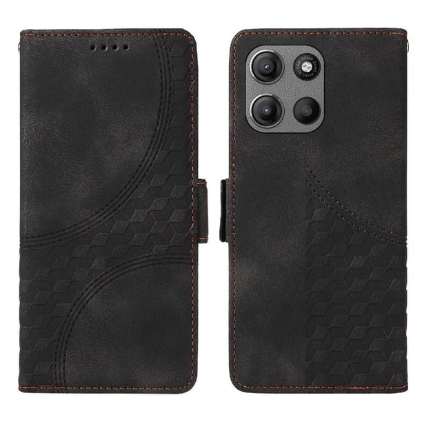 Carcasa FOXDOCK Motorola Moto G15 de cuero PU, diseño acolchado clásico, protección contra caídas y rayones