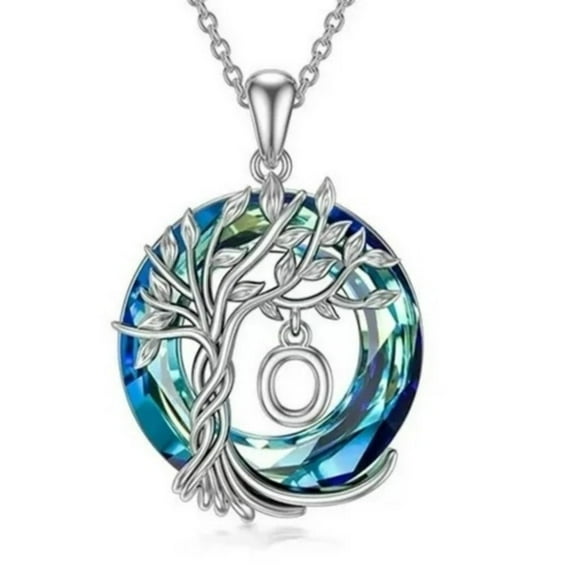 Collar HESHPAWS Tree of Life con Inicial A-Z Azul