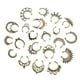 thumbnail image 1 of 21 piezas de cristal tabique falso clicker anillo de la nariz no perforante bronce antiguo, 1 of 5