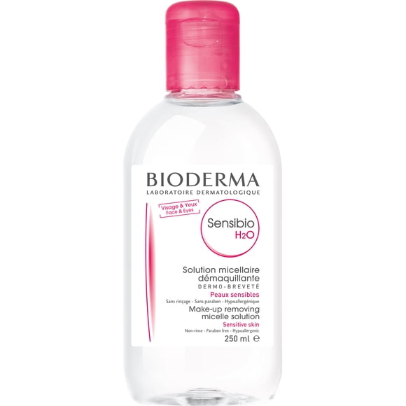Bioderma - Sensibio, H2O Agua Micelar Limpiadora y Solución Desmaquillante para Rostro y Ojos - 8.33 fl. oz.