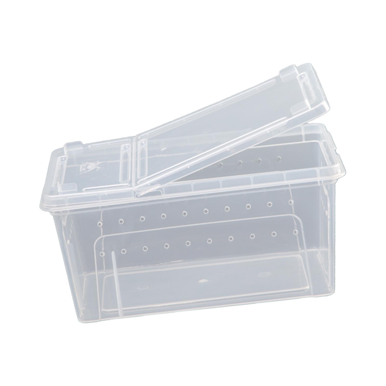 Magideal - Caja De Cría De Reptiles, Jaula De Hábitat Animal Con Pequeños Orificios De Ventilación, Caja Transparente Para Incubar Terrario Para Gusanos De Seda,