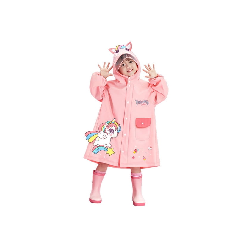 Babyluna - Capa Larga Impermeable Para Niños Extra Resistente Para Lluvia Y Viento M Unicornio