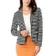 thumbnail image 1 of INSPIRE CHIC Blazer de Mujer con Solapa Muesca, Mangas Largas, Botones, Rayas, Talla 3XL, Negro, 1 of 8