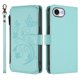 thumbnail image 2 of Funda Cartera Mariposa para [iPhone 17e/iPhone 16e] con Soporte y Cremallera Verde menta, 2 of 6