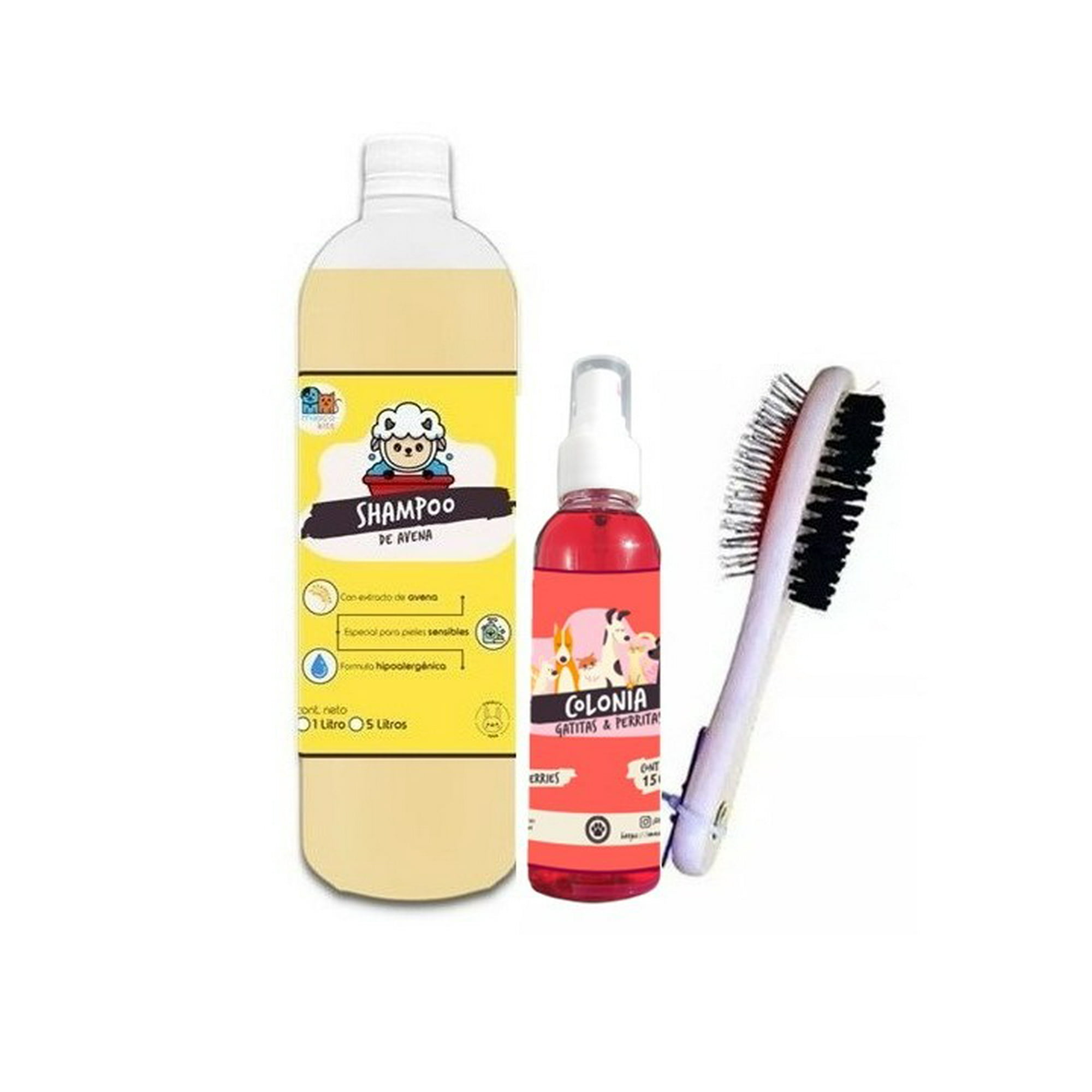 Mascokits - Kit Perros Shampoo Avena 1lt + Colonia Berries 150ml + Peine