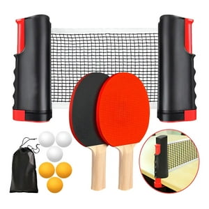 Genérica - Set Ping Pong Tenis Mesa 2 Paleta + 6 Pelotas + Malla Rojo
