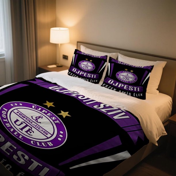 Ujpest FC Duvet Cover Set Allseason Breathable Polyester Zipper Closure