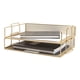 thumbnail image 1 of Organizador de archivos Blu Monaco de 2 niveles de metal dorado para escritorio, 1 of 6