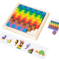 Magideal - Coloridos Cubos De Matemáticas, Juguete Apilable, Bloques De Construcción, Manipuladores De Matemáticas Para Niños De 3 Años O Más, Regalo De Cumpleañ Con 20 Cartas