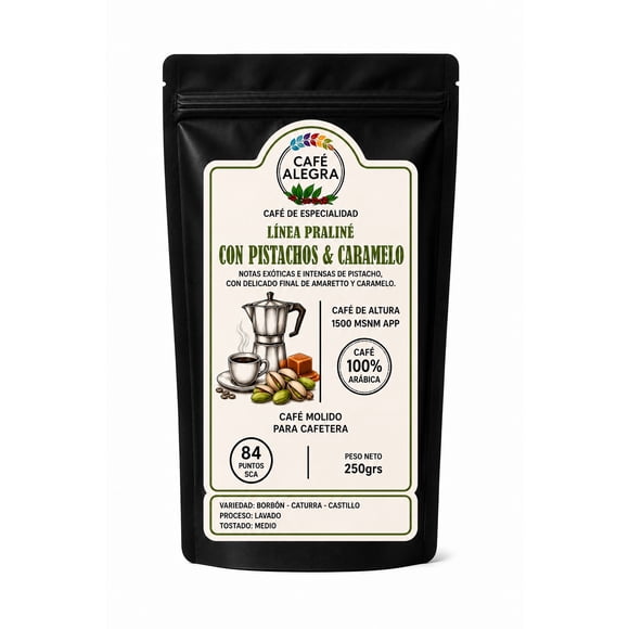 Café de Especialidad Molido Praliné Pistachos & caramelo