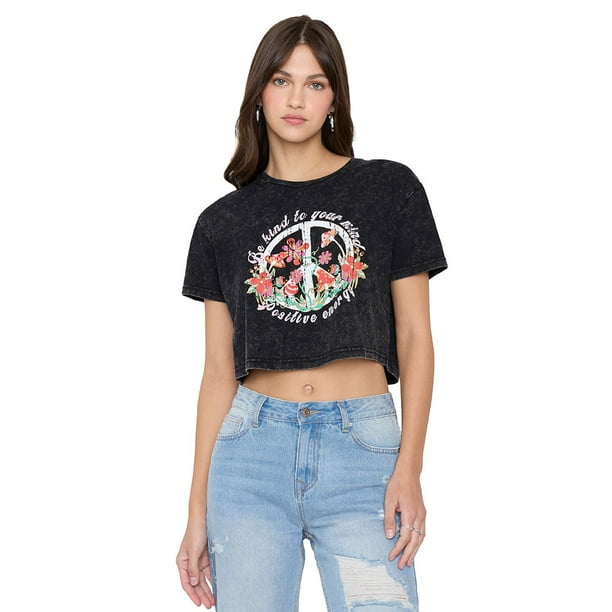 Polera Mujer Fun Crop Negro Corona