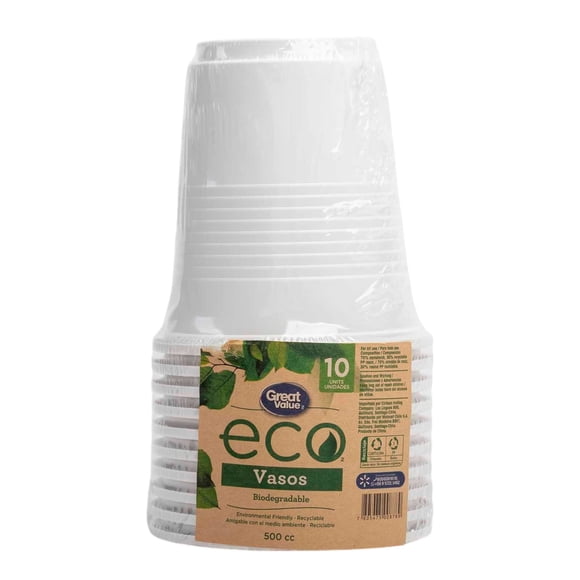 Vaso Biodegradable 500 cc, 10 Un