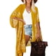 thumbnail image 1 of Kimono Breezy Lane color mostaza con flores, cubre traje de baño, 95 cm, 1 of 6