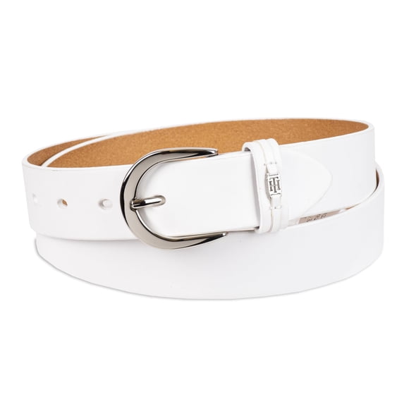 Cinturón Tommy Hilfiger para Jean de 35 mm en Cuero Mate Blanco