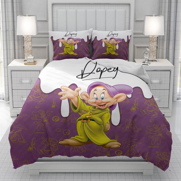 x628 Bed SheetsDopey funny Duvet Cover men women/Children KID Printing Pokémon cartoon Bedding Set Comforter Bed Soft Comfortable 3-Piece Bedding Set (1 Duvet Cover + 2 Pillow Shams) nj628