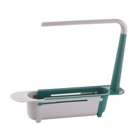 Magideal - Soporte Para Ordenar Fregadero Telescópico, Soporte Para Jabón De Esponja, Bandeja Para Fregadero, Cesta De Drenaje De Almacenamiento Extensible, , Verde