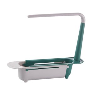 Magideal - Soporte Para Ordenar Fregadero Telescópico, Soporte Para Jabón De Esponja, Bandeja Para Fregadero, Cesta De Drenaje De Almacenamiento Extensible, , Verde